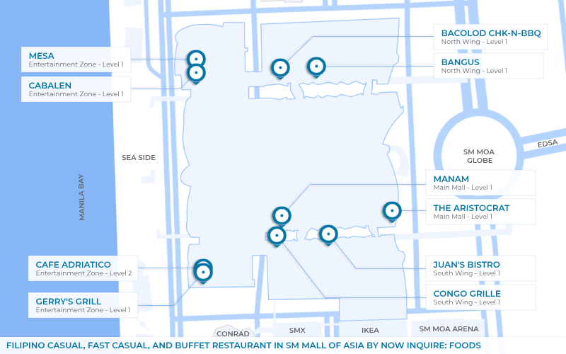 Map - Filipino Restaurant in SM Mall of Asia